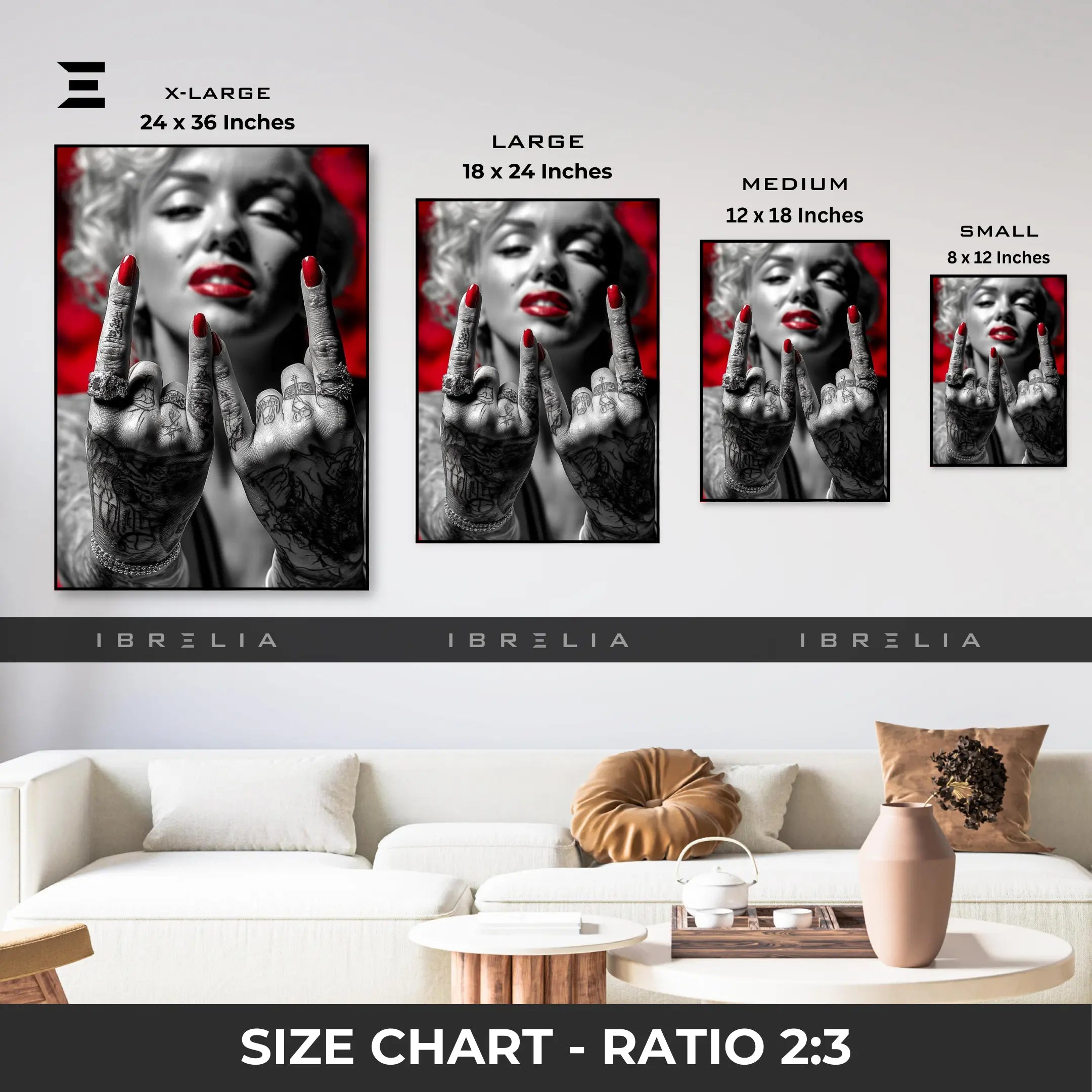 Marilyn Monroe Graffiti Pop Art Resin Wall Art – “Red Lips & Inked Attitude” Edition | IBRELIA IBRELIA