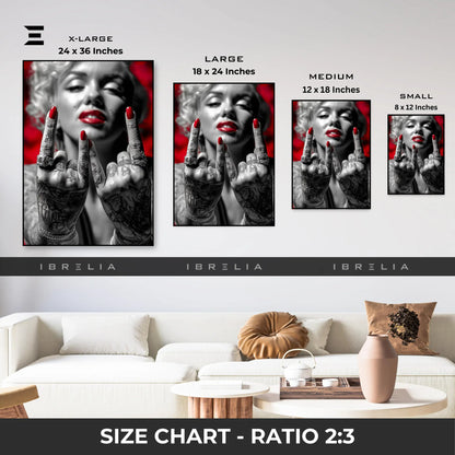Marilyn Monroe Graffiti Pop Art Resin Wall Art – “Red Lips & Inked Attitude” Edition | IBRELIA IBRELIA