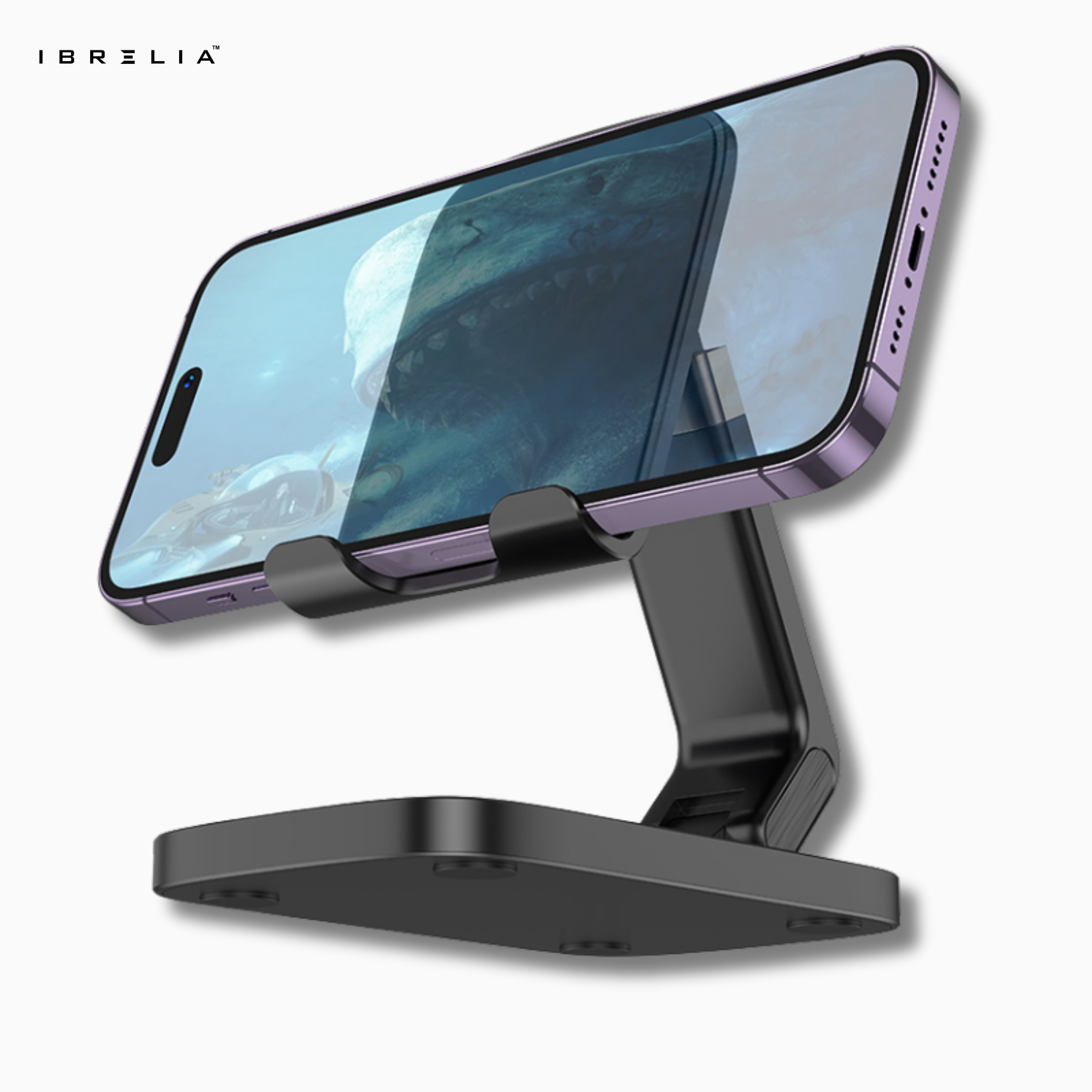 HOCO HD8 – Folding & Retractable Phone Desktop Stand – Premium Adjustable Holder (Black/White) – HOCO | IBRELIA™