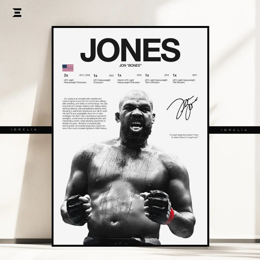 Premium Resin Coated Wall Art – Jon Jones Printed Signature Collectible Frame | IBRELIA Pakistan IBRELIA