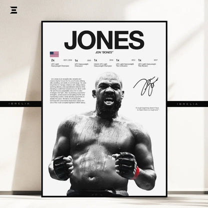 Premium Resin Coated Wall Art – Jon Jones Printed Signature Collectible Frame | IBRELIA Pakistan IBRELIA