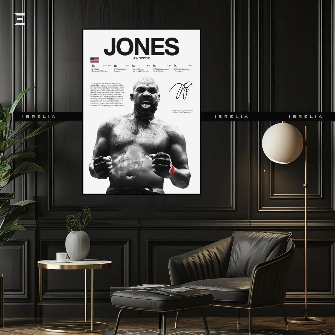 Premium Resin Coated Wall Art – Jon Jones Printed Signature Collectible Frame | IBRELIA Pakistan IBRELIA