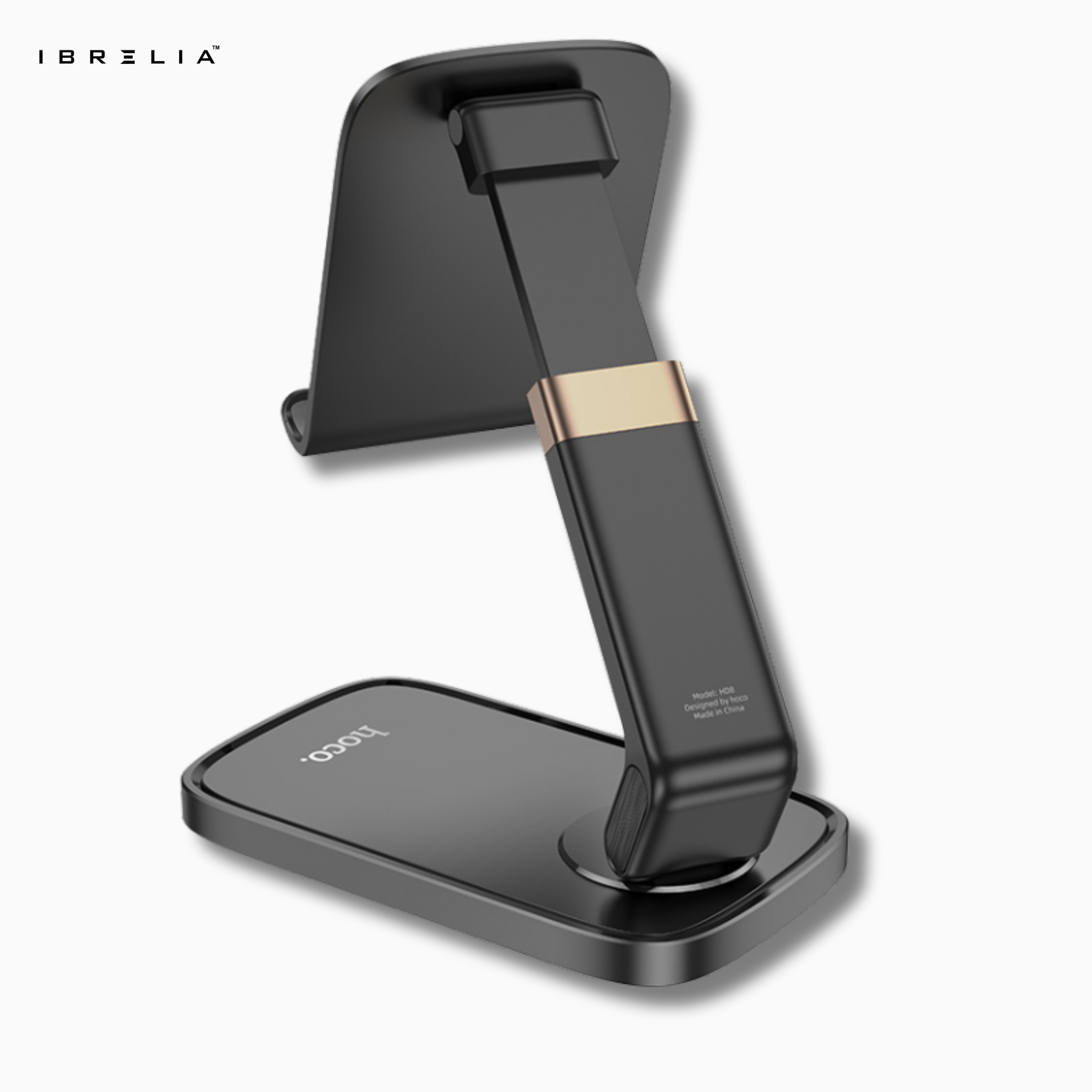 HOCO HD8 – Folding & Retractable Phone Desktop Stand – Premium Adjustable Holder (Black/White) – HOCO | IBRELIA™