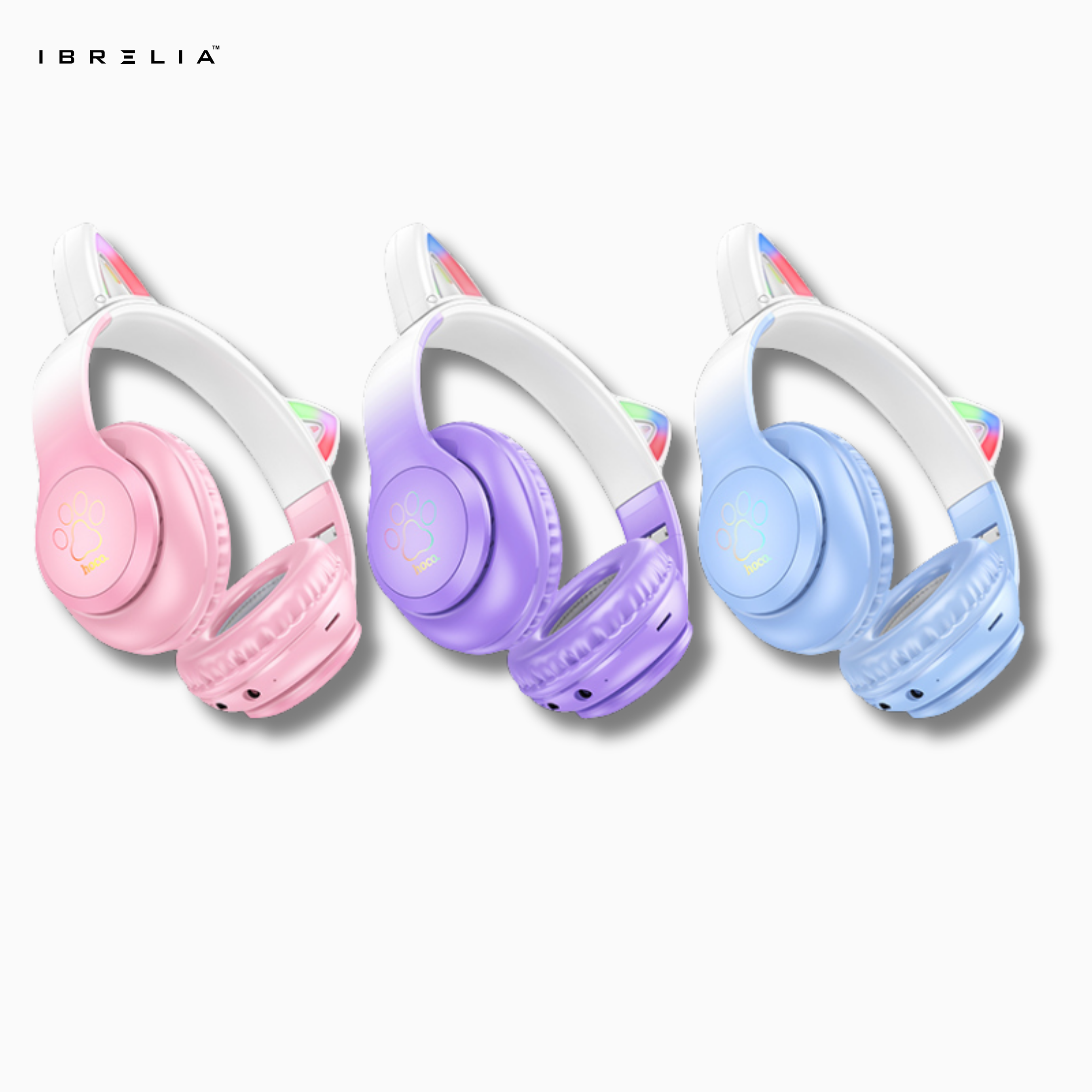 HOCO W42 Cat Ear Wireless Bluetooth Headphones – LED Light Ears, 12H Playtime | IBRELIA™