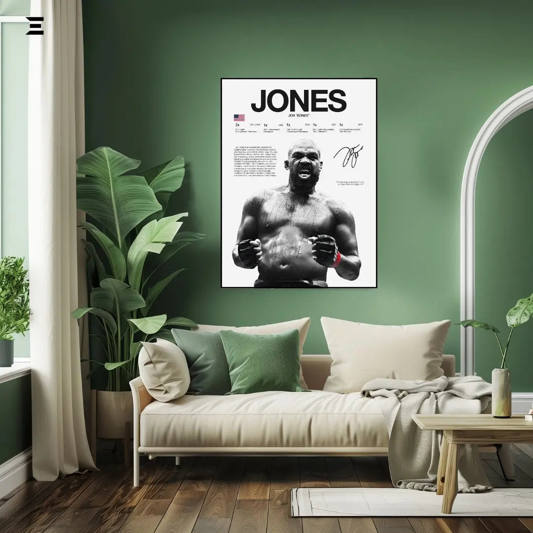 Premium Resin Coated Wall Art – Jon Jones Printed Signature Collectible Frame | IBRELIA Pakistan IBRELIA