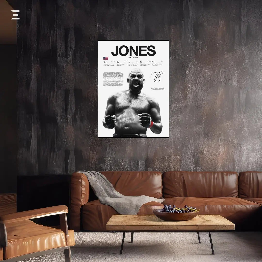 Premium Resin Coated Wall Art – Jon Jones Printed Signature Collectible Frame | IBRELIA Pakistan IBRELIA