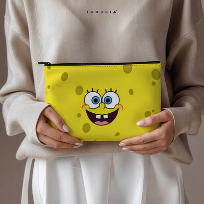 Cute Sponge Cartoon Makeup & Pencil Pouch – Double-Sided Print – IBRELIA™ IBRELIA