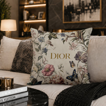 Luxury Floral Designer Cushion | Premium Velvet Suede | Double-Sided Print