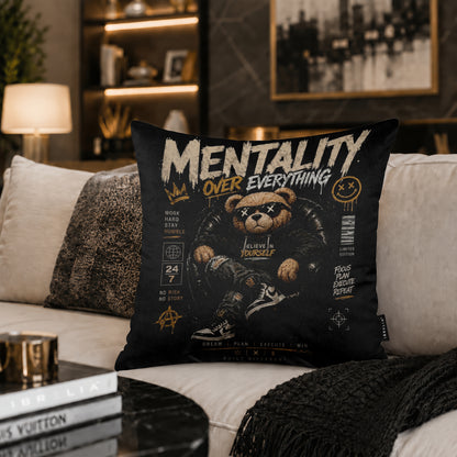 Mentality Teddy Cushion | Premium Velvet Suede | Double-Sided Print