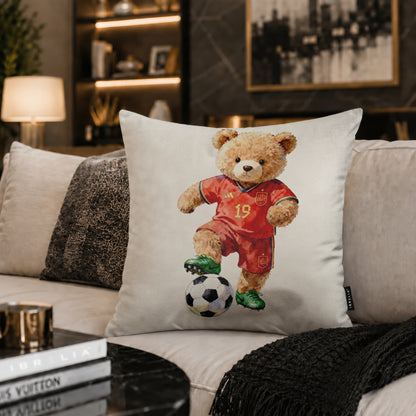 Lamine Yamal Teddy Football Cushion | Premium Velvet Suede | Double-Sided Print