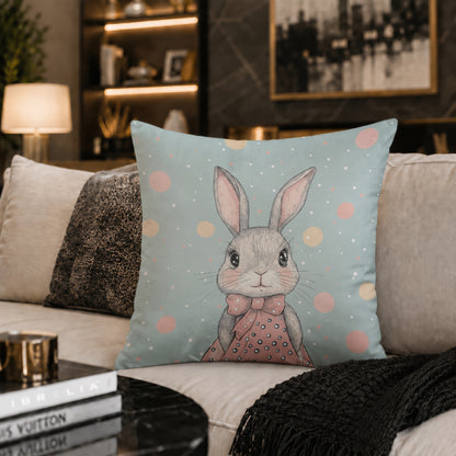 Cute Bunny Nursery Cushion | Premium Velvet Suede | Double-Sided Print