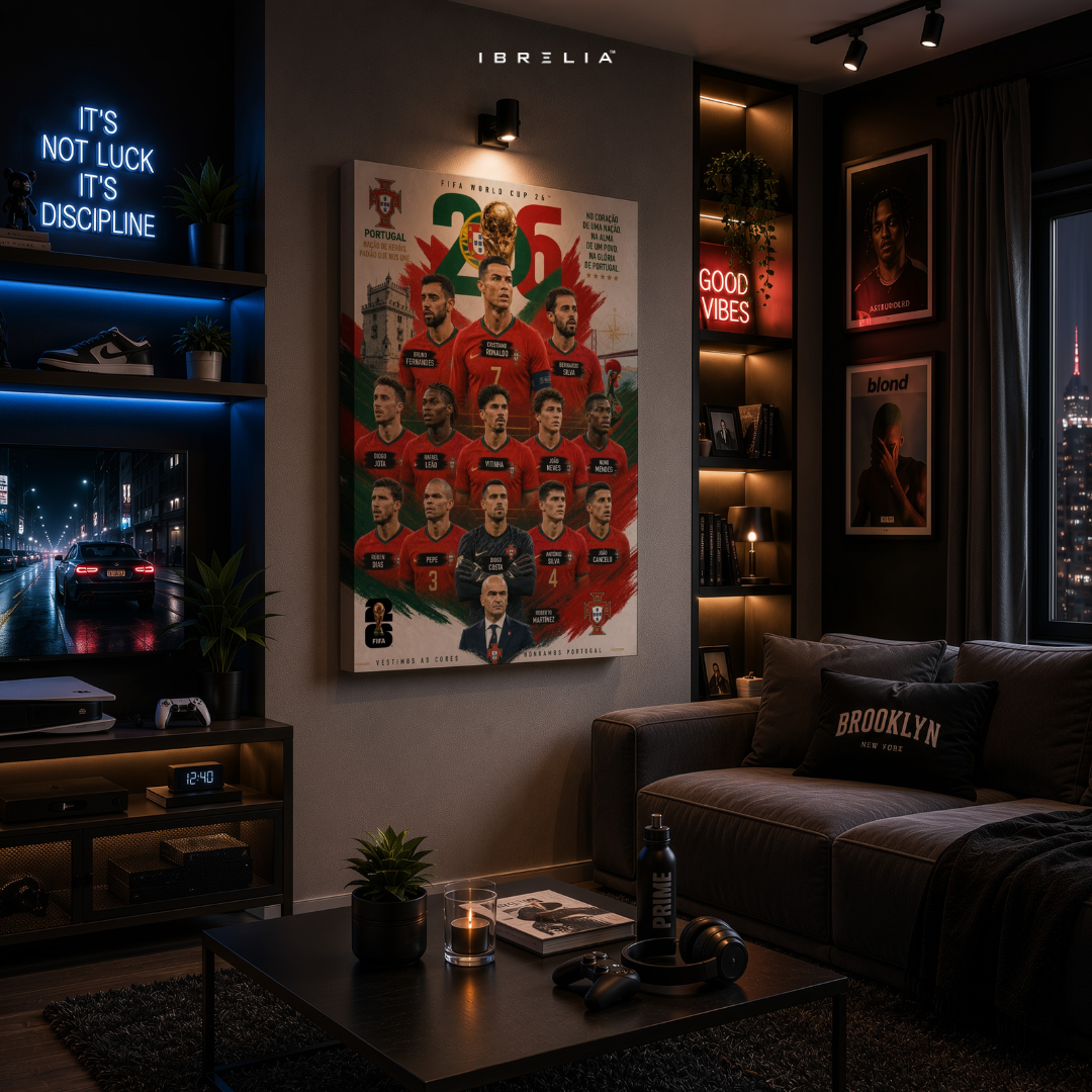Portugal FIFA World Cup 2026 Team Wall Art – Cristiano Ronaldo Football Poster | IBRELIA™