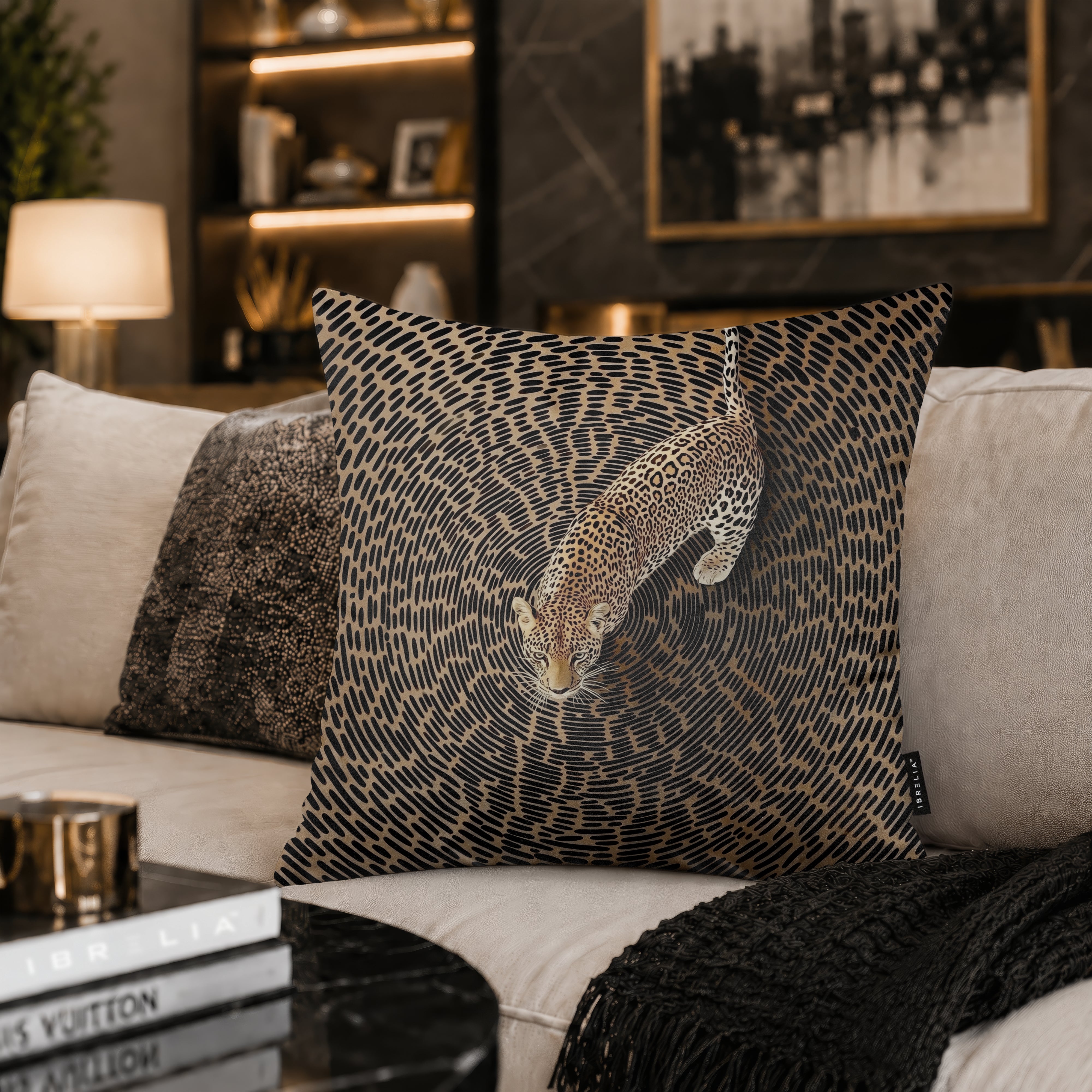 Modern Leopard Abstract Cushion | Premium Velvet Suede | Double-Sided Print