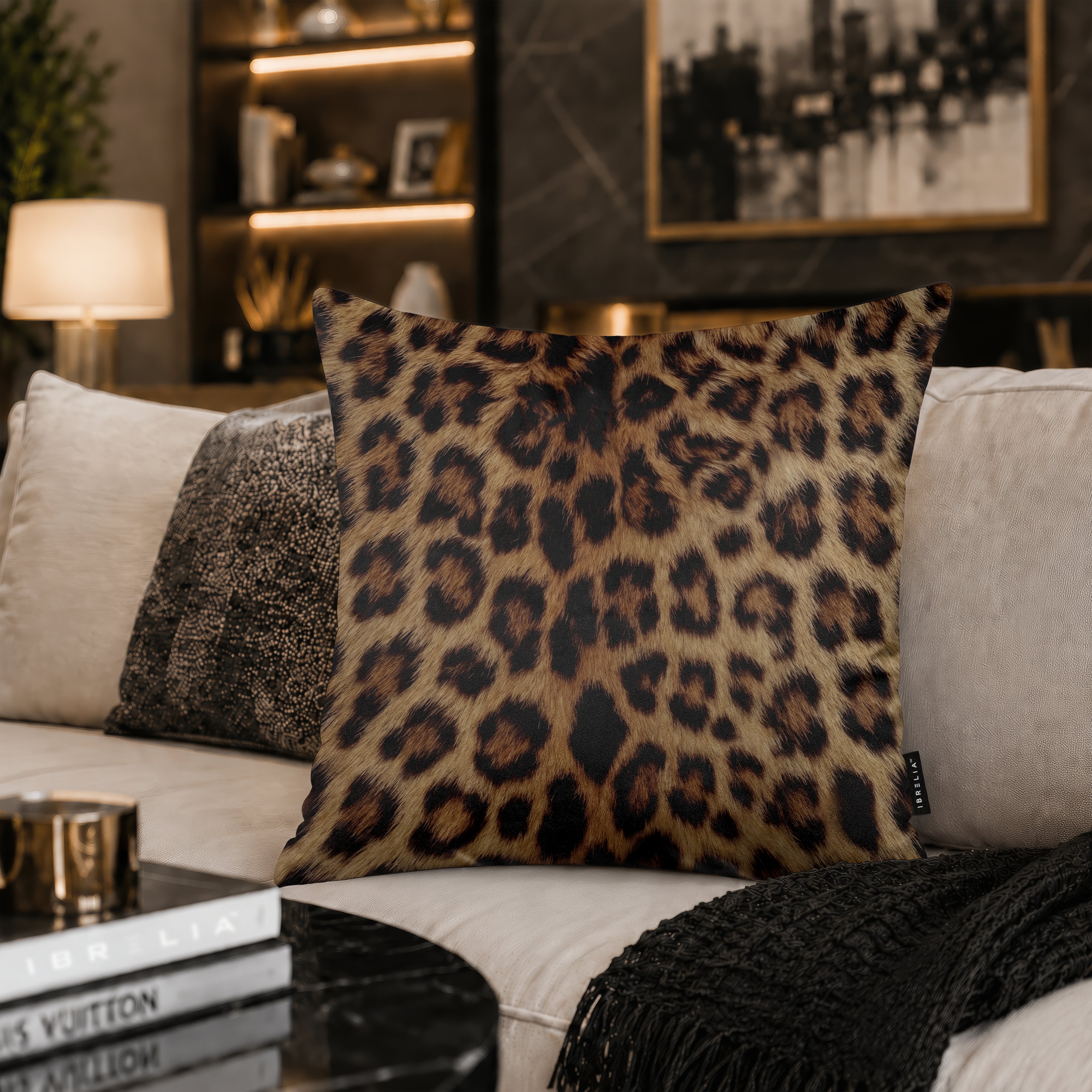 Luxury Leopard Print Cushion | Premium Velvet Suede | Double-Sided Print