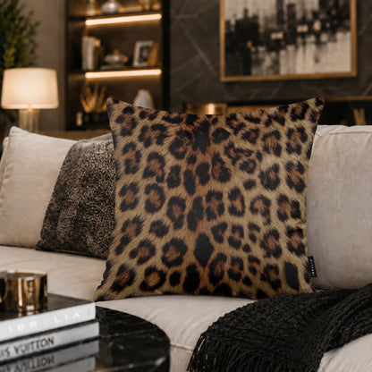 Luxury Leopard Print Cushion | Premium Velvet Suede | Double-Sided Print