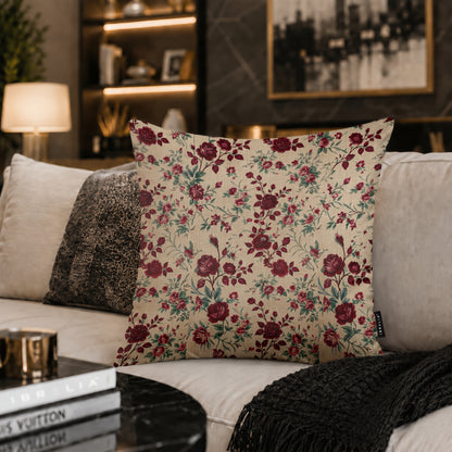 Vintage Rose Garden Cushion | Premium Velvet Suede | Double-Sided Print