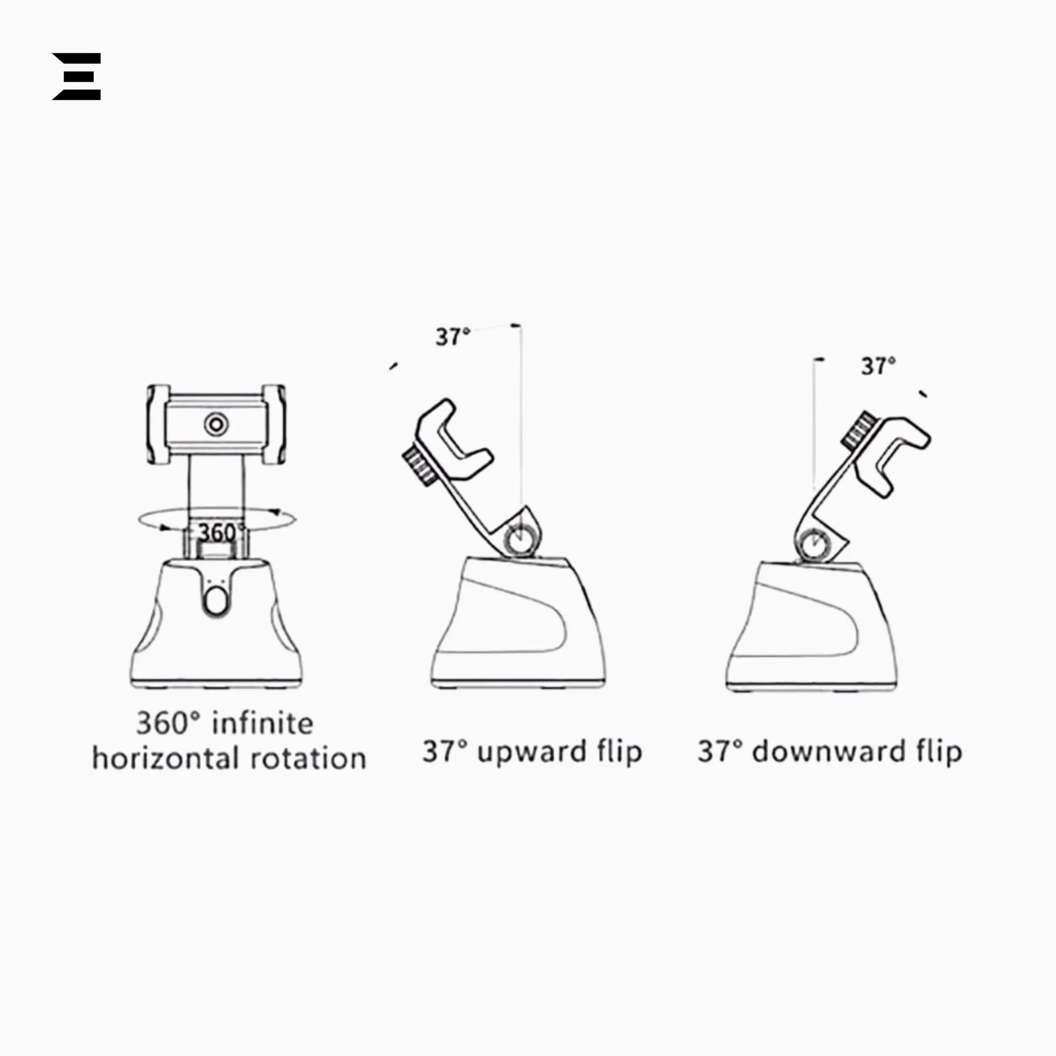 Apai Genie Smart Phone Holder – 360° Auto Face Tracking & Selfie Stick for Live Streaming & Video (Black) - IBRELIA