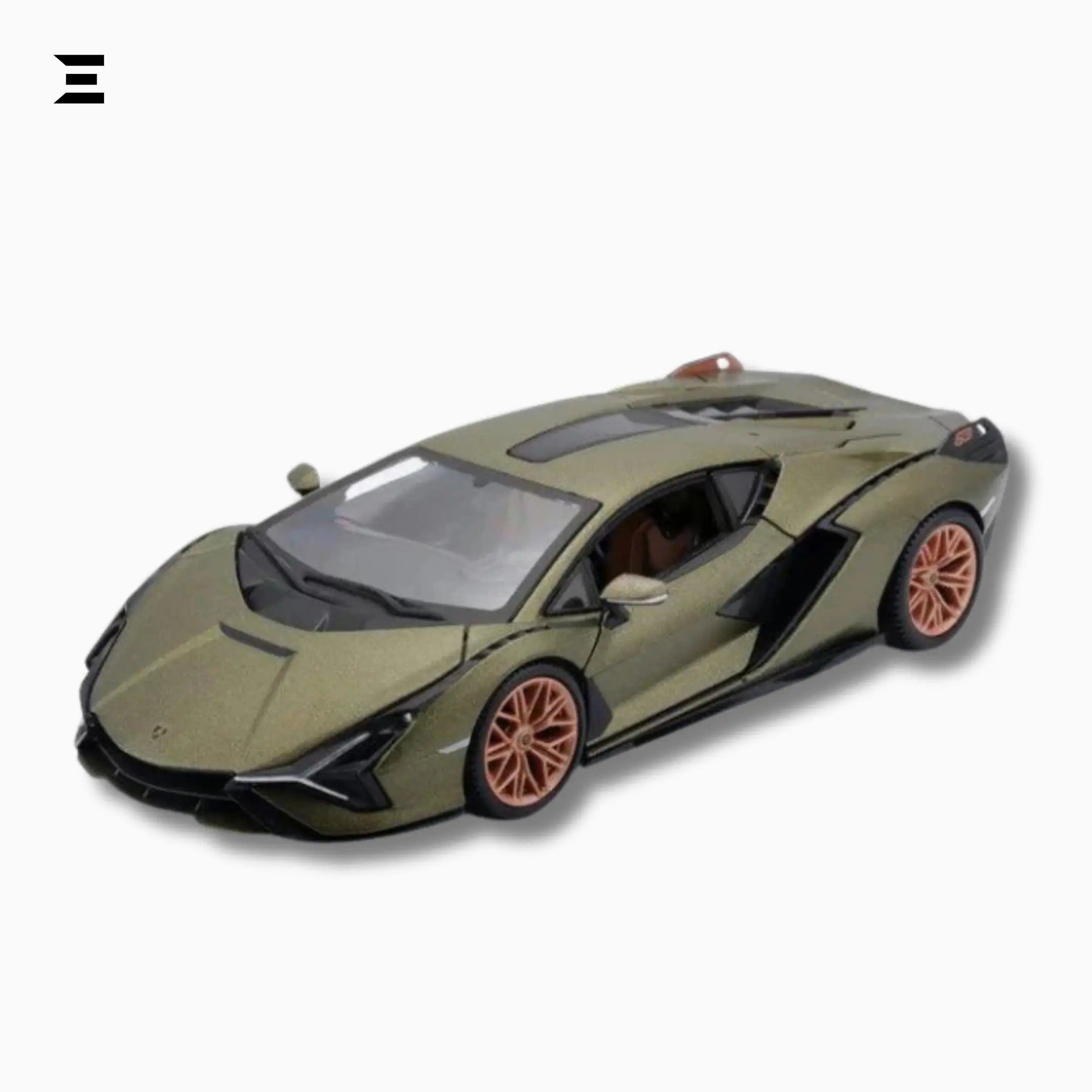 Bburago 1:24 Lamborghini Sián FKP 37 – Matte Green Die - Cast Model - IBRELIA