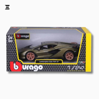 Bburago 1:24 Lamborghini Sián FKP 37 – Matte Green Die - Cast Model - IBRELIA
