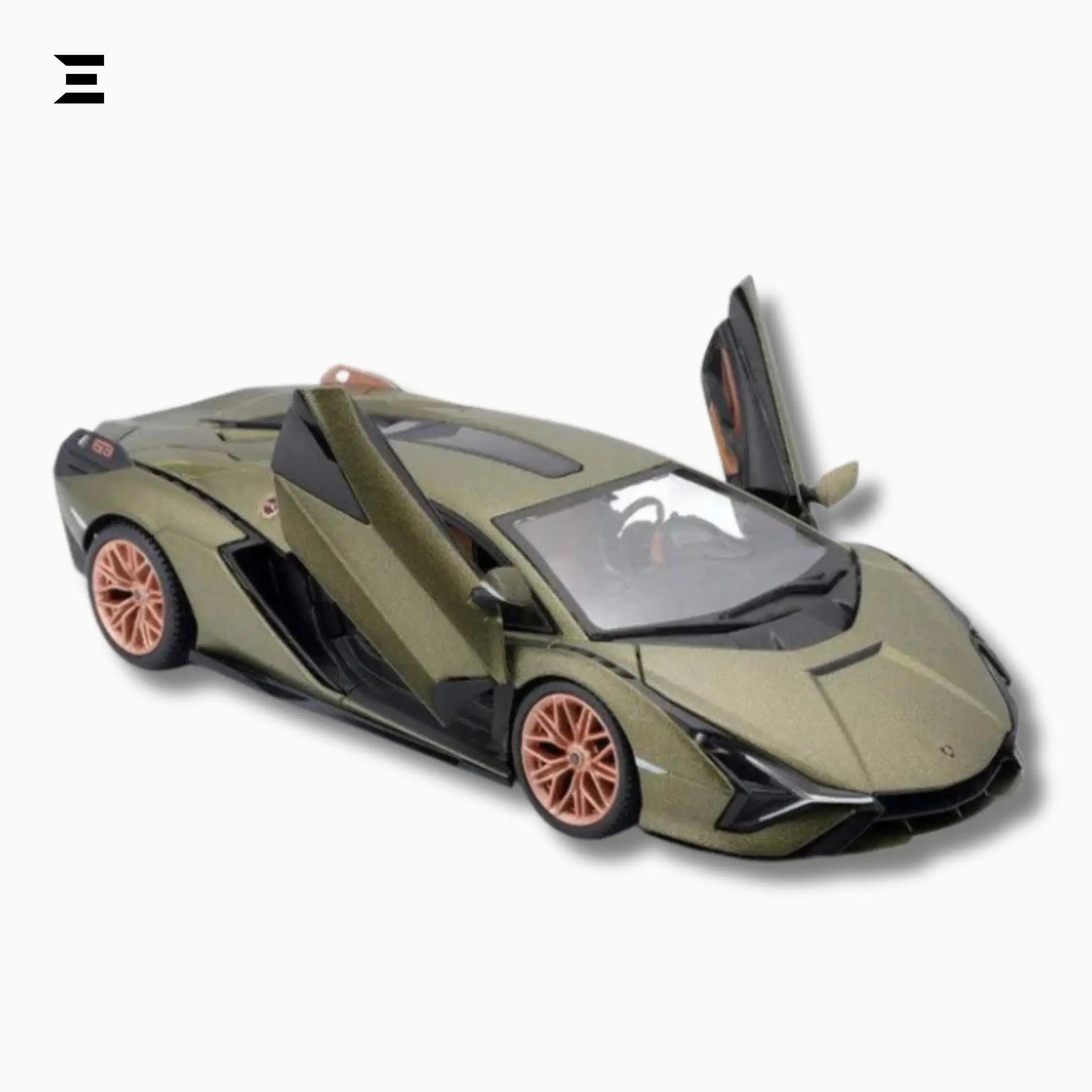Bburago 1:24 Lamborghini Sián FKP 37 – Matte Green Die - Cast Model - IBRELIA