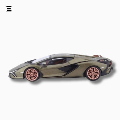 Bburago 1:24 Lamborghini Sián FKP 37 – Matte Green Die - Cast Model - IBRELIA
