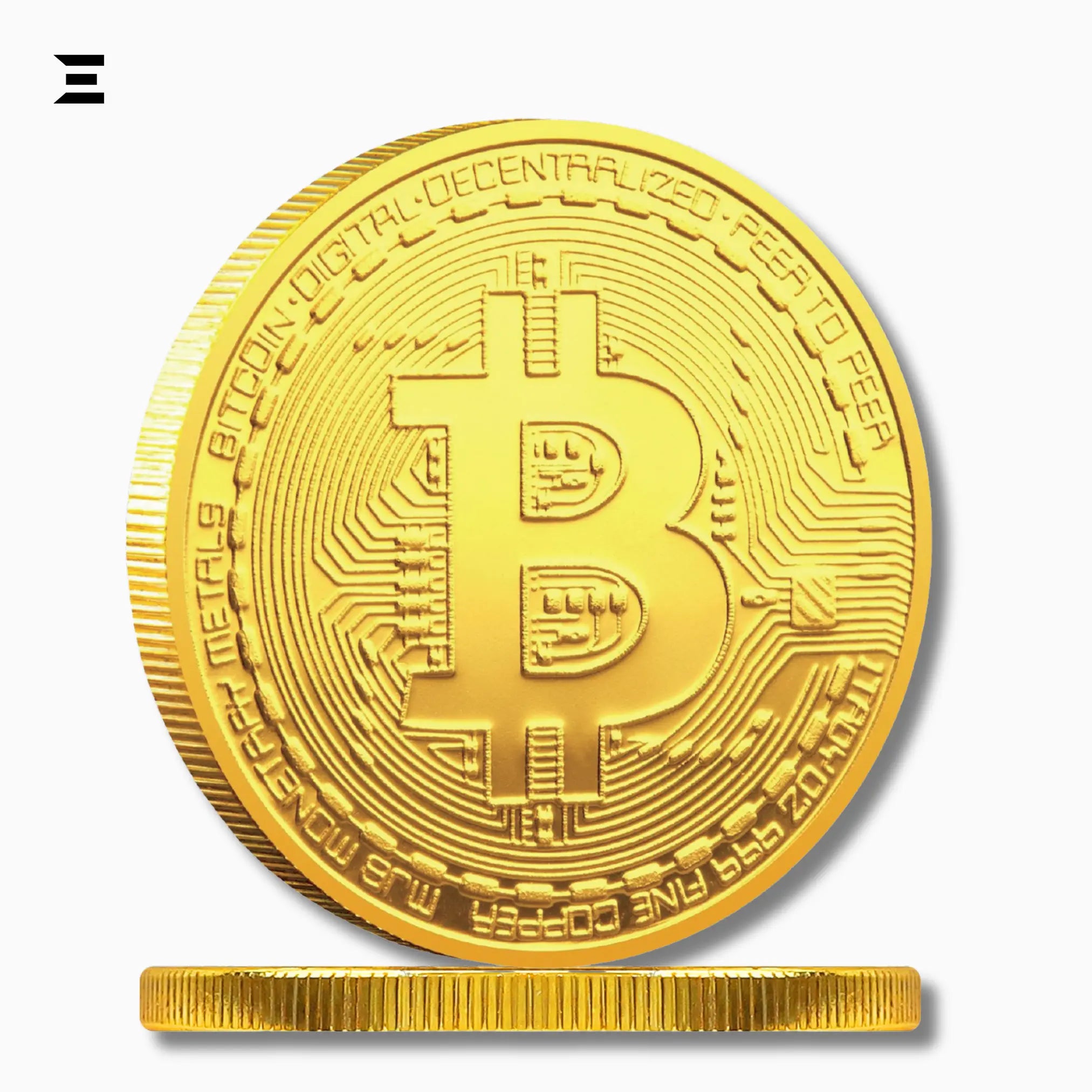 Gold Bitcoin Collectible Coin – 24K Gold Plated Limited Edition with Case IBRELIA