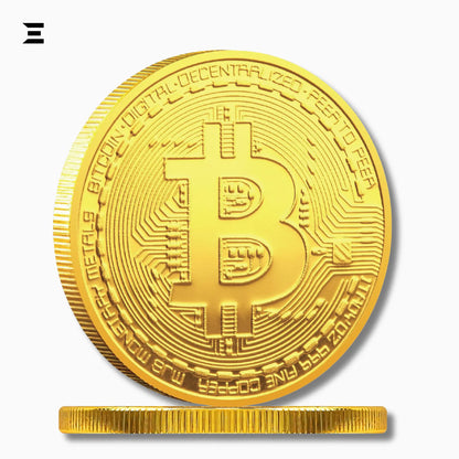 Gold Bitcoin Collectible Coin – 24K Gold Plated Limited Edition with Case IBRELIA