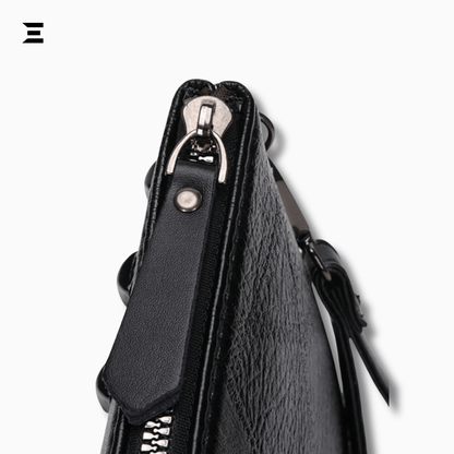 Black Skull Rivet Leather Clutch – Men’s Punk - Style Handbag | IBRELIA™ - IBRELIA