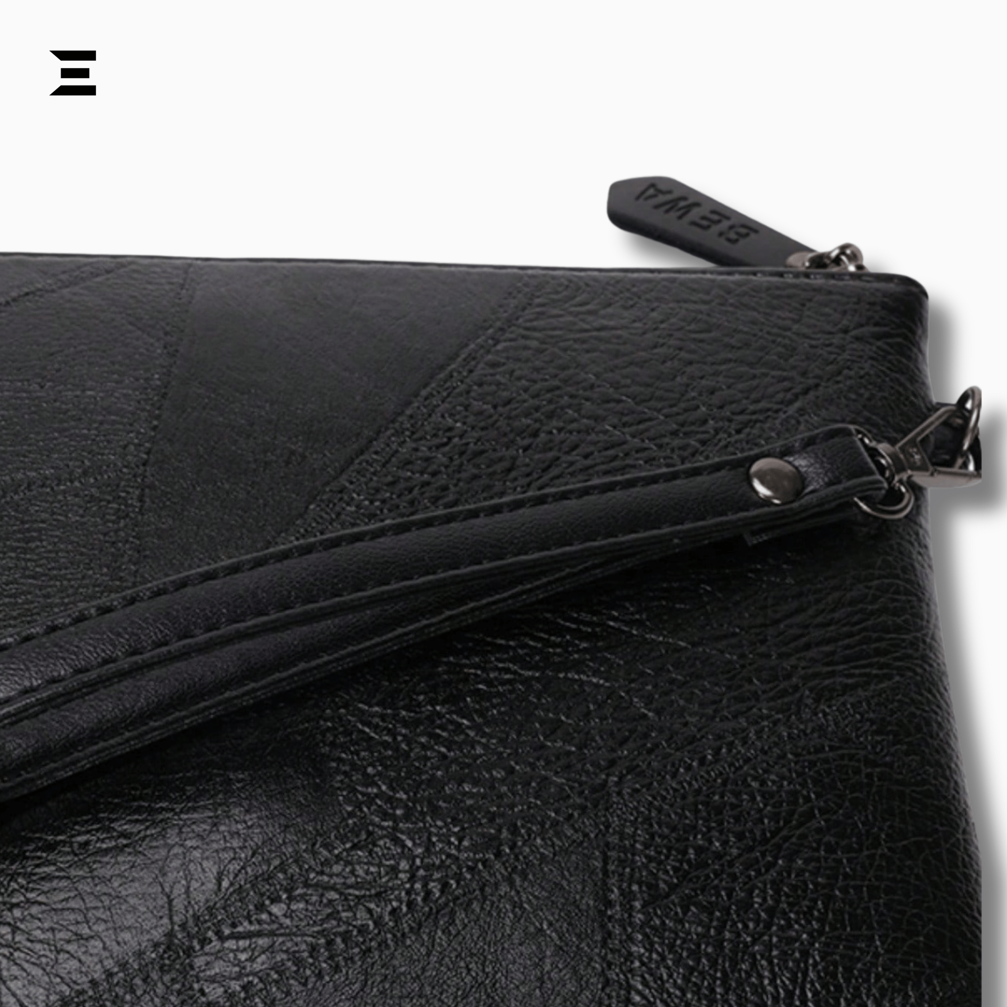 Black Skull Rivet Leather Clutch – Men’s Punk - Style Handbag | IBRELIA™ - IBRELIA