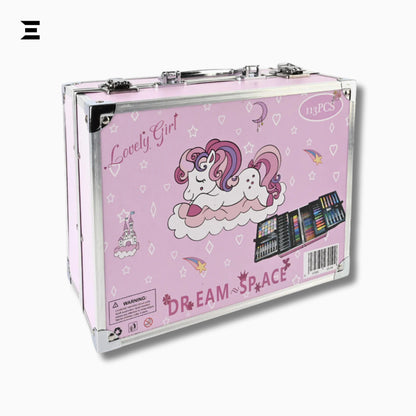 Lovely Girl 133 PCS Kids Art & Coloring Set – Unicorn Drawing Kit in Carry Case | IBRELIA™ IBRELIA