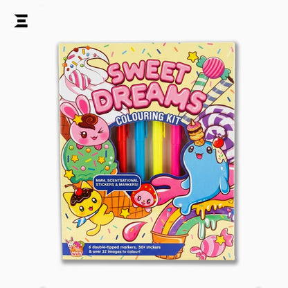 Sweet Dreams Kids Colouring Kit – Markers, Stickers & Coloring Book Set | IBRELIA™ IBRELIA