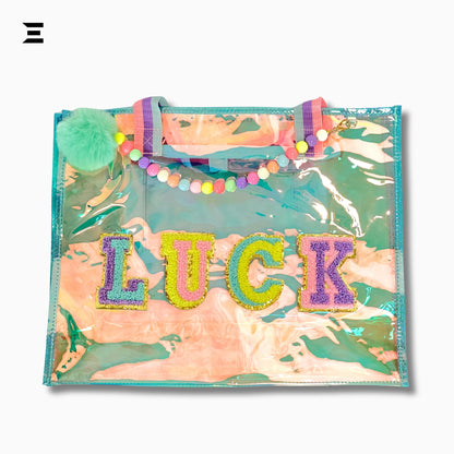 LUCK Holographic Kids School Tote Bag – Crystal PVC Activity Bag 40×15×33 cm | IBRELIA™ IBRELIA