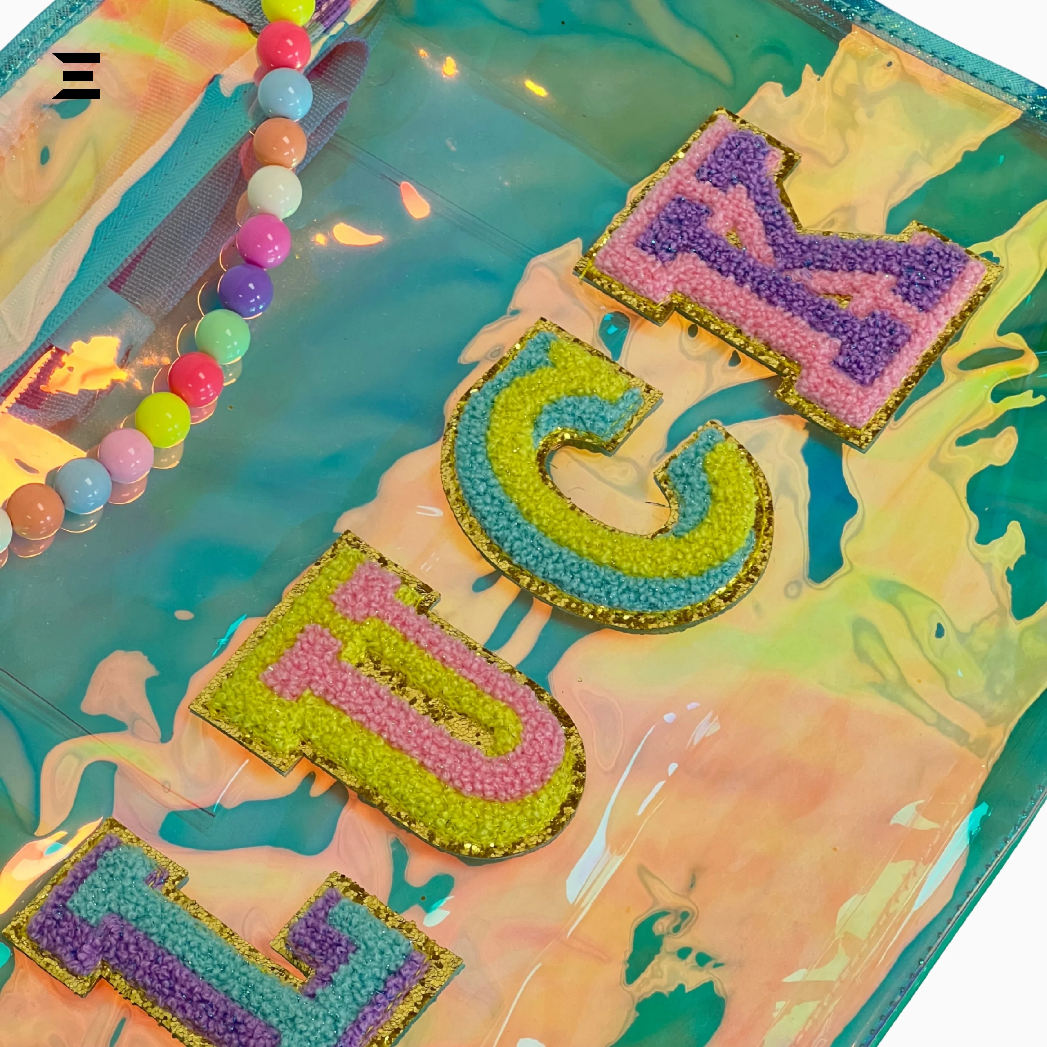LUCK Holographic Kids School Tote Bag – Crystal PVC Activity Bag 40×15×33 cm | IBRELIA™ IBRELIA