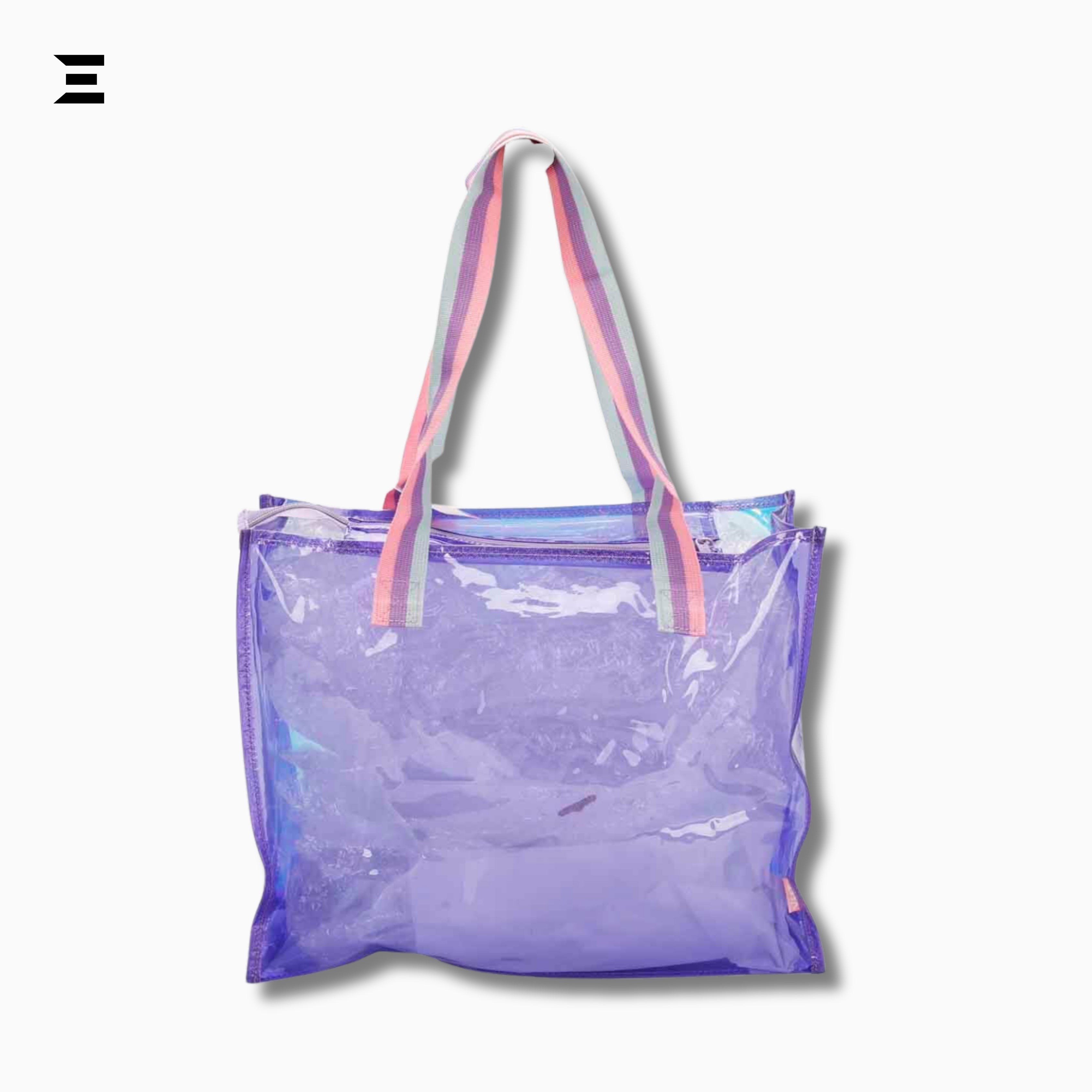GOOD LUCK Holographic Kids Tote Bag – Crystal PVC School & Activity Bag 40×15×33 cm | IBRELIA™ IBRELIA