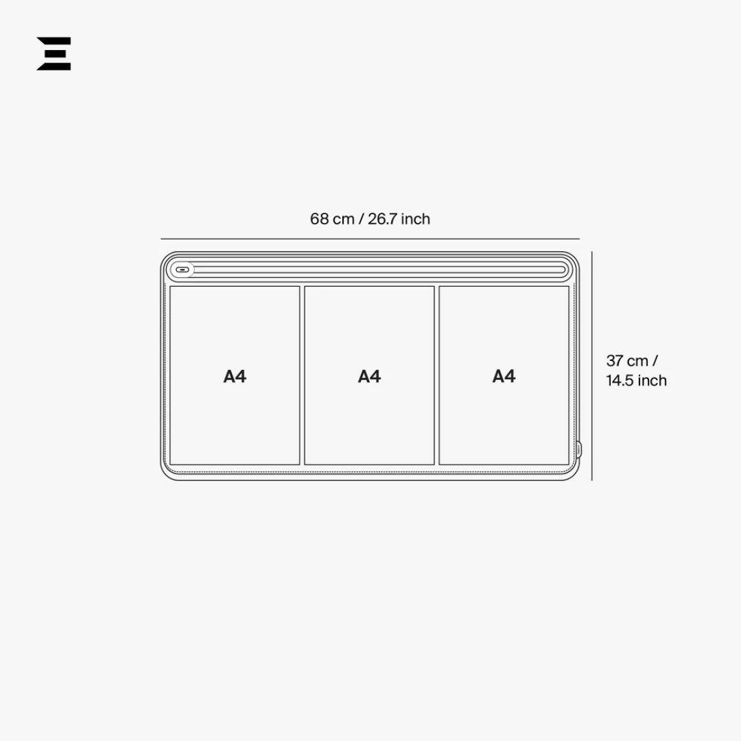 Premium PU Leather Desk Mouse Pad – Double Layer with Magnetic Cable Holder