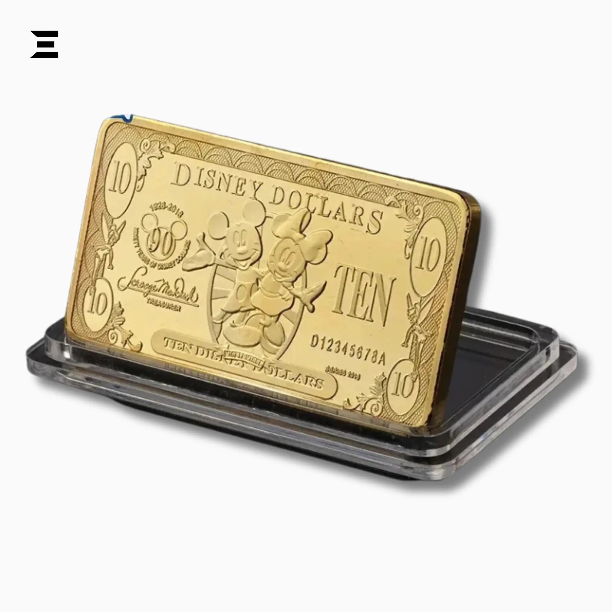Rare Disney Dollars $10 Gold Coin Bar – 90th Anniversary Mickey Mouse Collectible - IBRELIA