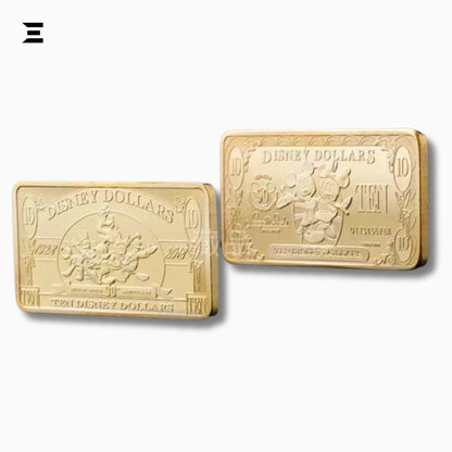 Rare Disney Dollars $10 Gold Coin Bar – 90th Anniversary Mickey Mouse Collectible - IBRELIA