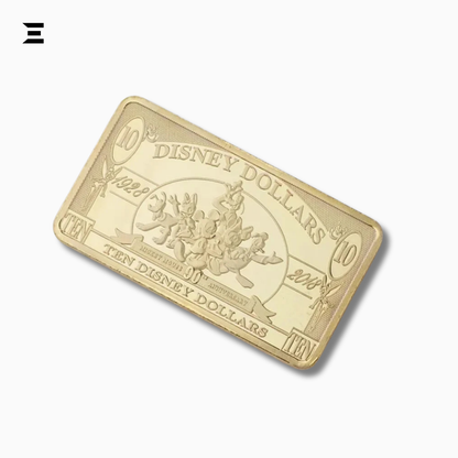 Rare Disney Dollars $10 Gold Coin Bar – 90th Anniversary Mickey Mouse Collectible IBRELIA