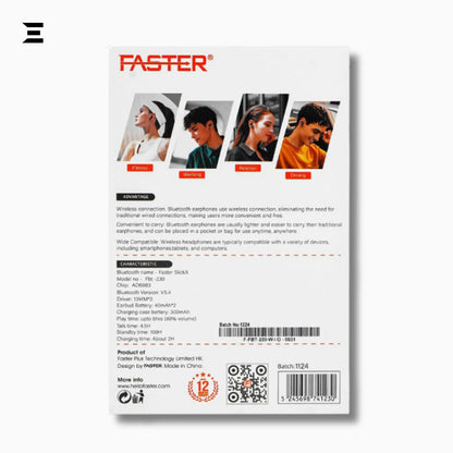 Faster FBT 230 Slick X – Bluetooth 5.4 Earbuds, 20H Playtime, LED Display - IBRELIA