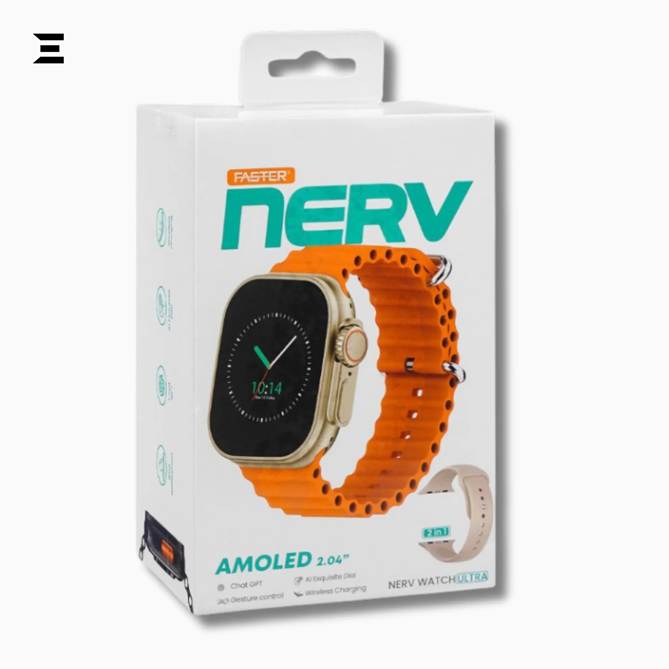 Faster Nerv Ultra Watch – 2.04" AMOLED, Always-On Display, Fitness Tracking, IP68 IBRELIA