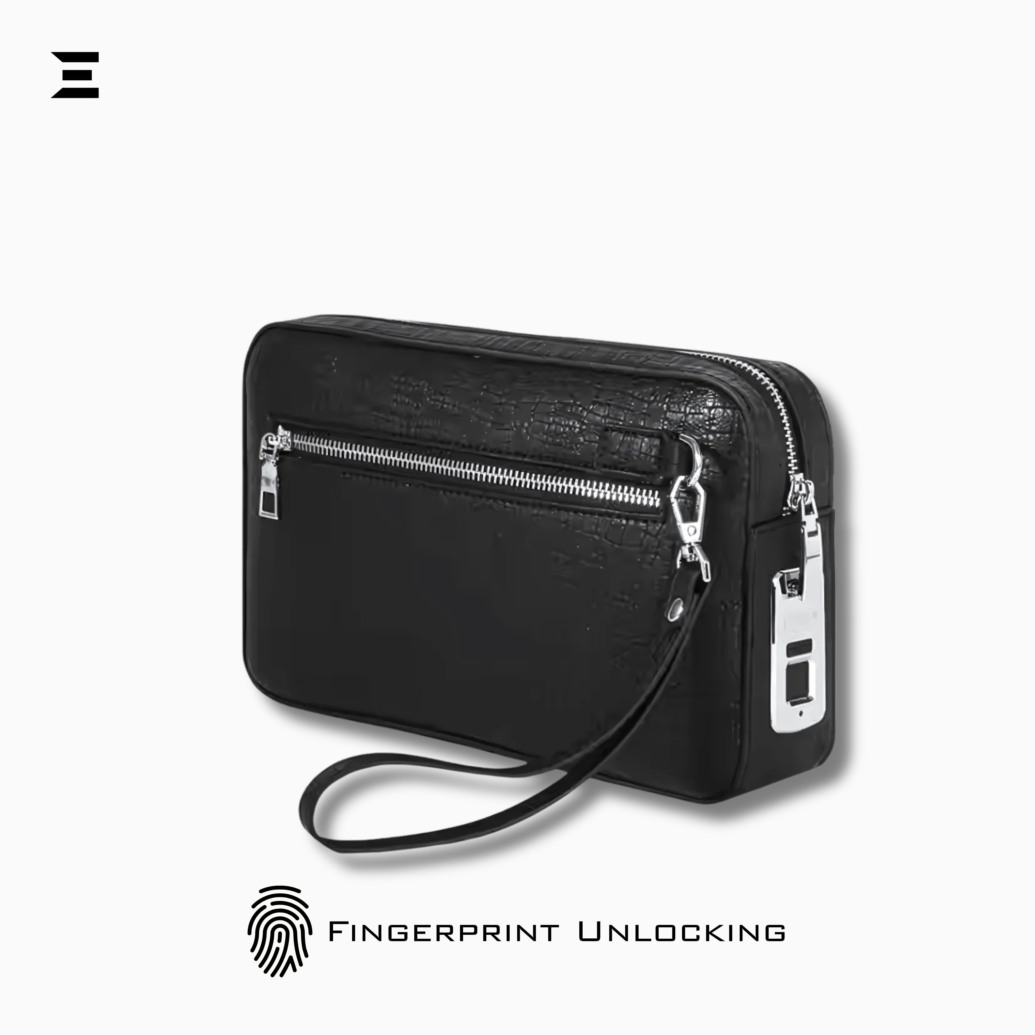 Luxury Fingerprint Lock Leather Clutch Bag – Secure Smart Handbag IBRELIA™ IBRELIA