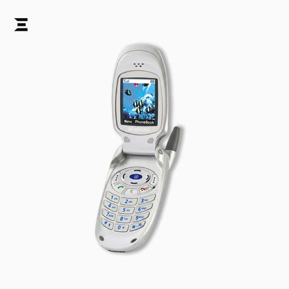 Samsung SGH-T100 Silver | Brand New | Original Samsung Vintage Colour Display Flip Phone | Factory Sealed Box – Complete Set
