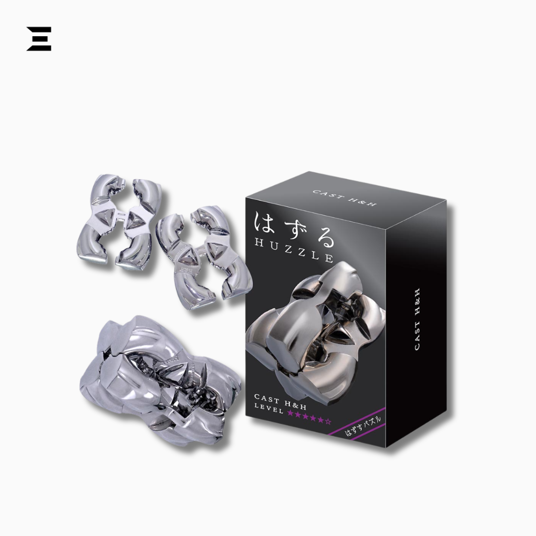 Hanayama Cast Puzzle – H&H | Level 5 Difficulty Metal Puzzle from Japan IBRELIA