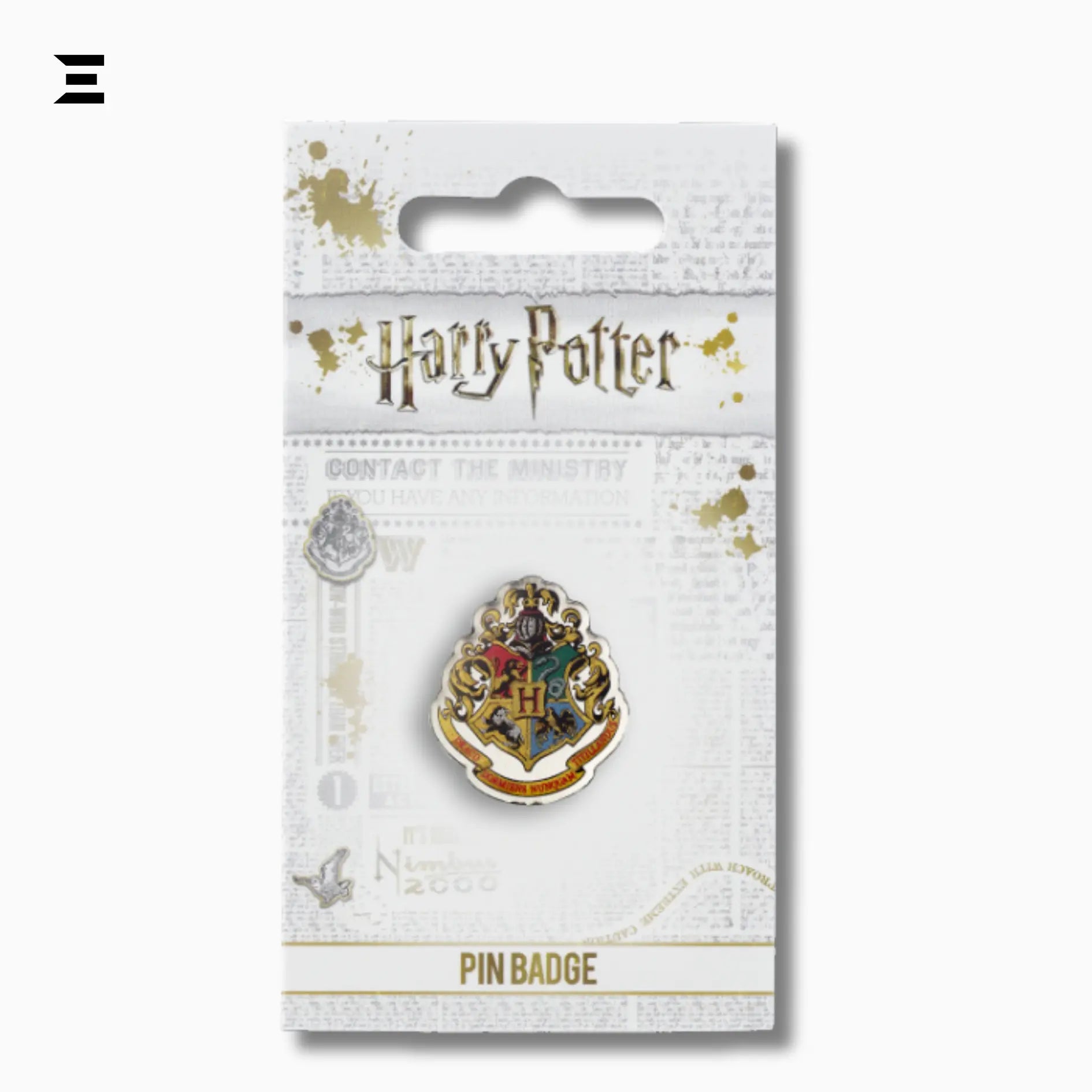 Harry Potter Hogwarts Crest Pin Badge – Official Silver Plated Collectible IBRELIA