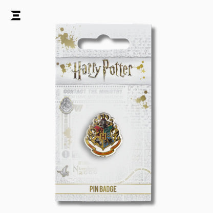 Harry Potter Hogwarts Crest Pin Badge – Official Silver Plated Collectible IBRELIA