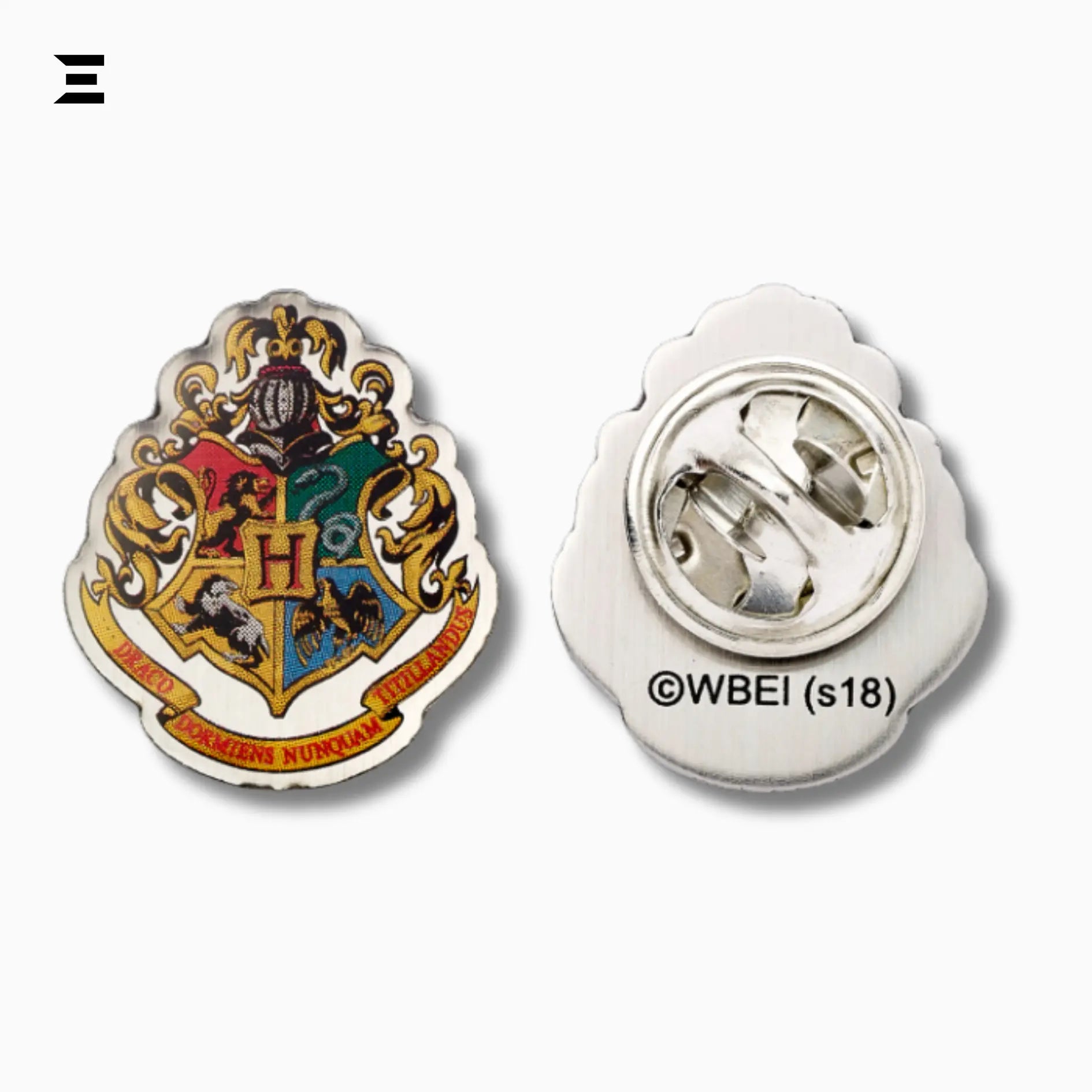 Harry Potter Hogwarts Crest Pin Badge – Official Silver Plated Collectible IBRELIA