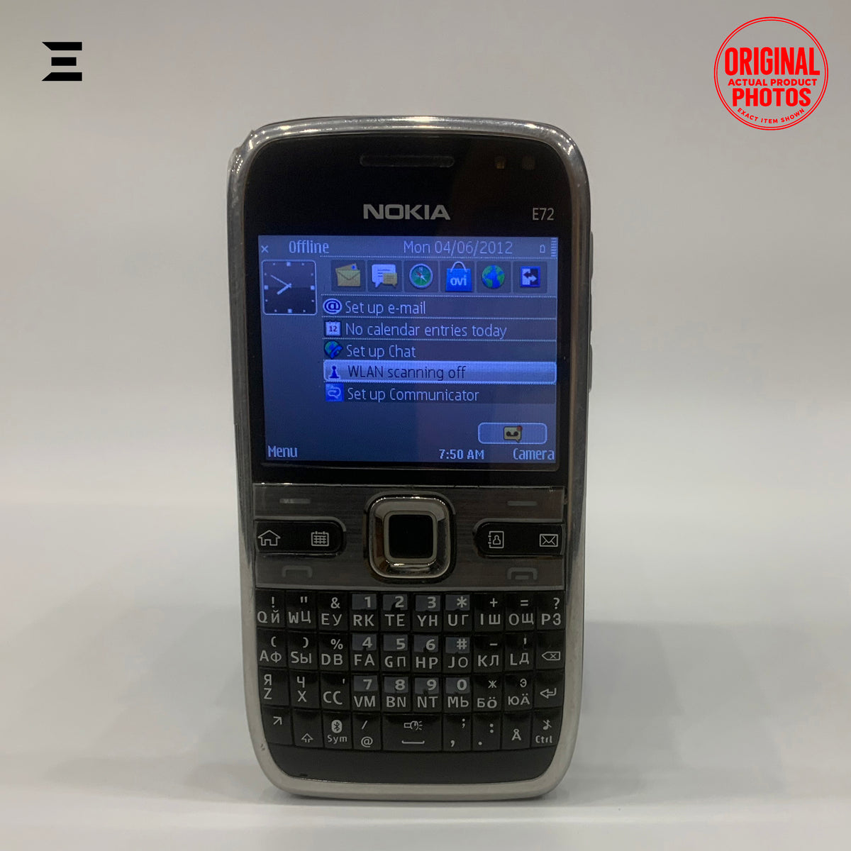 Nokia E72 Silver & Black | Pre-Owned | Original Nokia Symbian QWERTY Smartphone | Phone Only – No Accessories Included