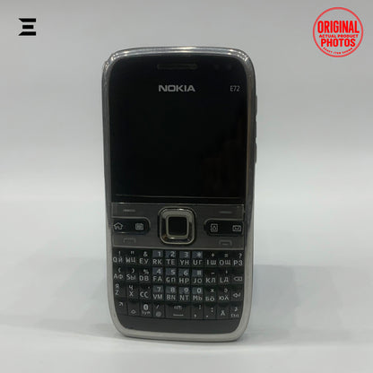 Nokia E72 Silver & Black | Pre-Owned | Original Nokia Symbian QWERTY Smartphone | Phone Only – With Charger