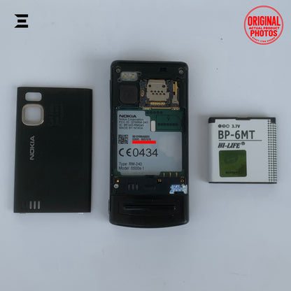 Nokia 6500 Slide Black | Pre-Owned | Original Nokia 3.2MP Carl Zeiss Slider Mobile Phone | Phone Only – With Charger