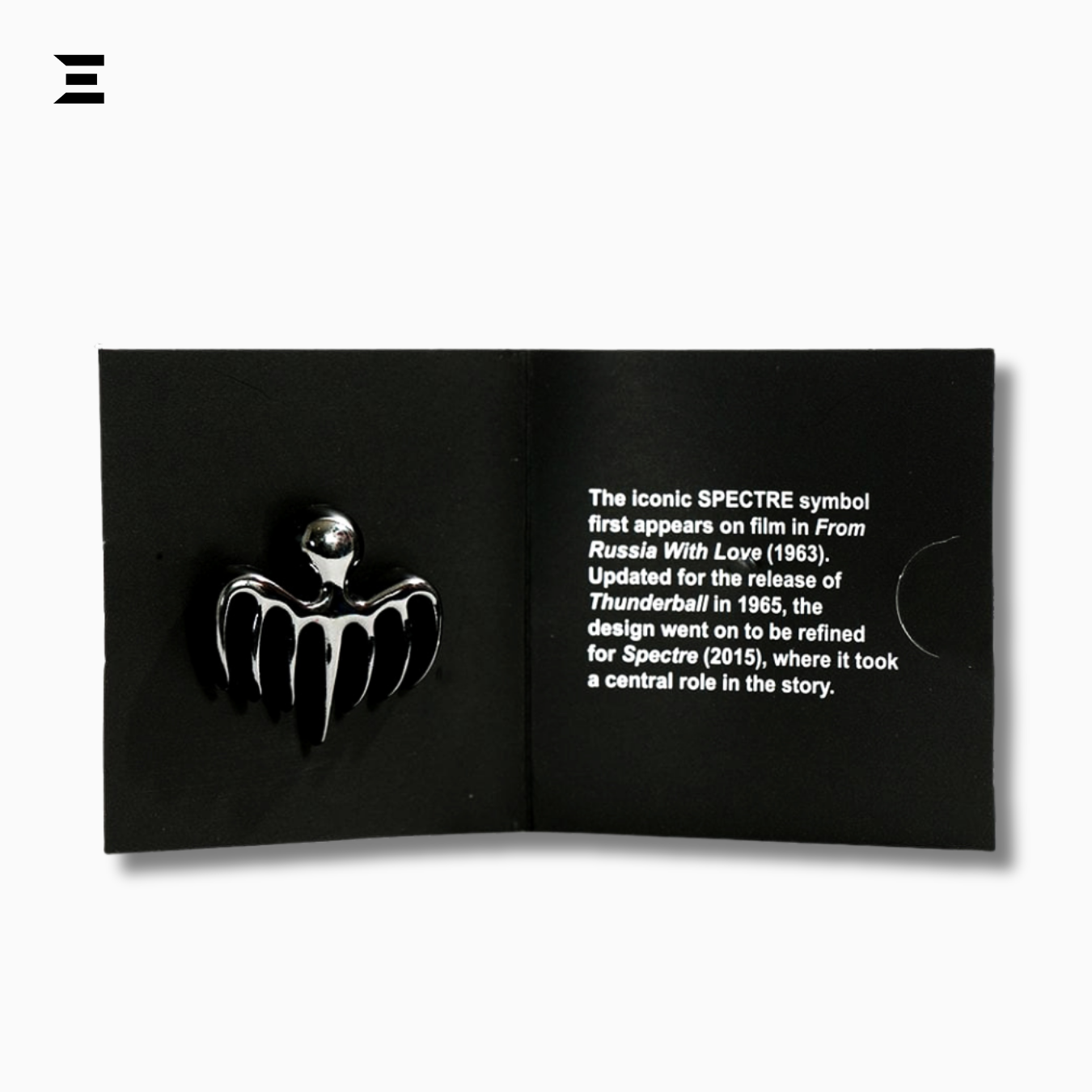 James Bond 007 Official SPECTRE Logo Enamel Pin Badge – Black Metal Lapel Pin IBRELIA